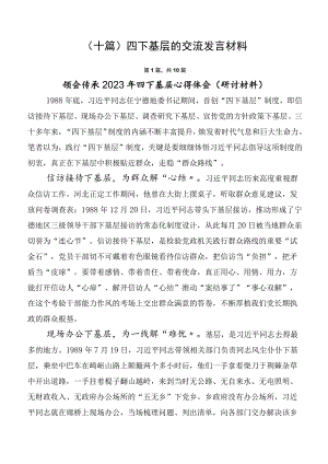 （十篇）四下基层的交流发言材料.docx