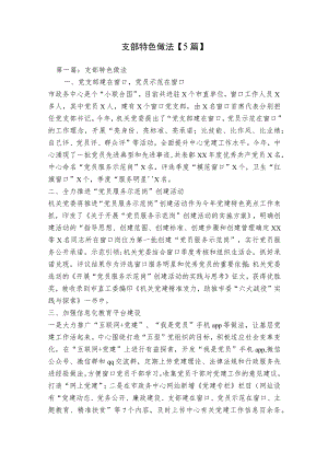 支部特色做法【5篇】.docx
