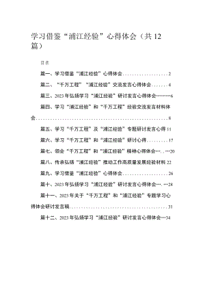 学习借鉴“浦江经验”心得体会最新精选版【12篇】.docx