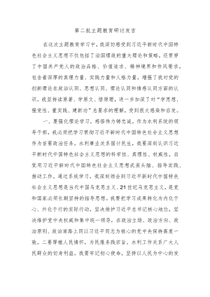 第二批主题教育研讨发言例文.docx