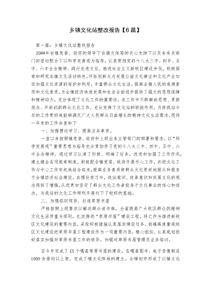 乡镇文化站整改报告【6篇】.docx