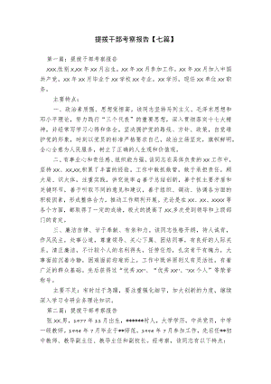 提拨干部考察报告【七篇】.docx