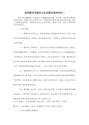 巡视整改专题民主生活整改报告材料.docx