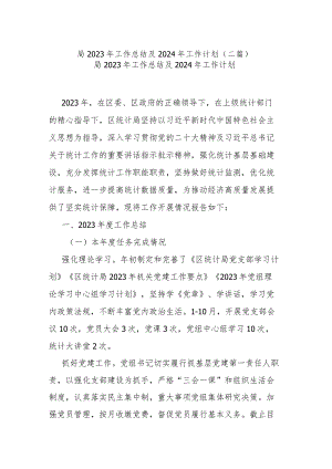 局2023年工作总结及2024年工作计划(二篇).docx