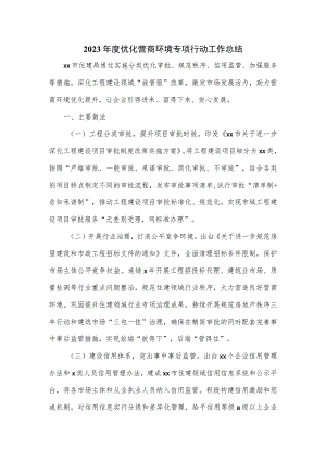 2023年度优化营商环境专项行动工作总结.docx