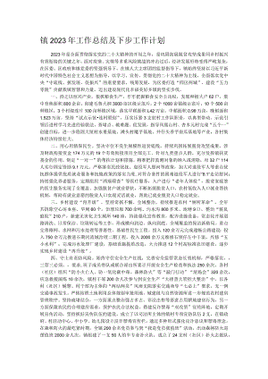 镇2023年工作总结及下步工作计划.docx