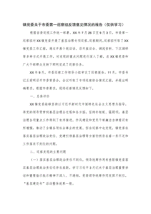 镇党委关于市委第一巡察组反馈意见情况的报告.docx