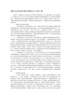 镇在法治政府建设调度会上的汇报.docx