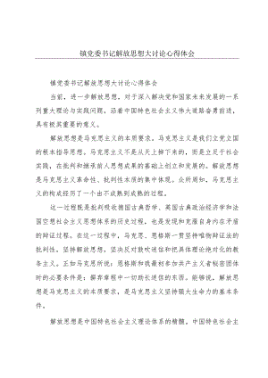 镇党委书记解放思想大讨论心得体会.docx