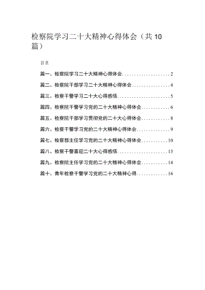 （10篇）检察院学习二十大精神心得体会范文.docx