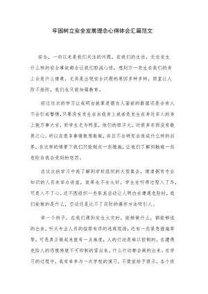 牢固树立安全发展理念心得体会汇篇范文.docx
