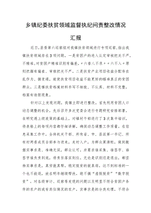 乡镇纪委扶贫领域监督执纪问责整改情况汇报.docx