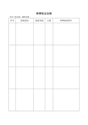 混凝土工程举牌验证台账.docx