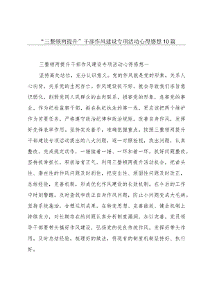 “三整顿两提升”干部作风建设专项活动心得感想10篇.docx