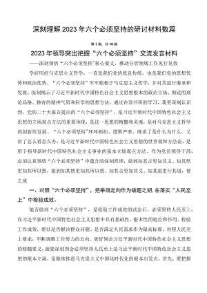 深刻理解2023年六个必须坚持的研讨材料数篇.docx
