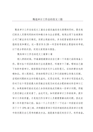 甄选审计工作总结范文三篇.docx
