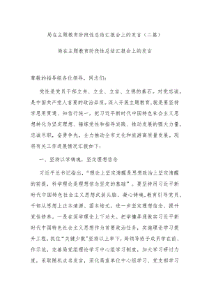 局在主题教育阶段性总结汇报会上的发言(二篇).docx