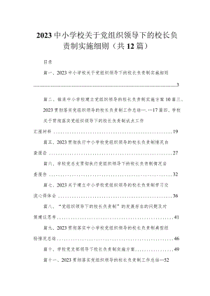 中小学校关于党组织领导下的校长负责制实施细则12篇（精编版）.docx