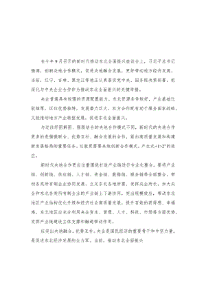 (2篇）学习贯彻新时代推动东北全面振兴座谈会上重要讲话深化与中央企业合作心得体会.docx