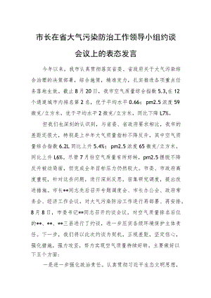 市长在省大气污染防治工作领导小组约谈会议上的表态发言.docx