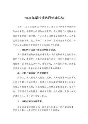 2023年全国消防日活动总结汇报七篇.docx