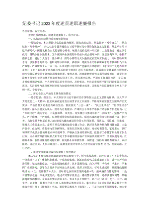 纪委书记2023年度述责述职述廉报告.docx