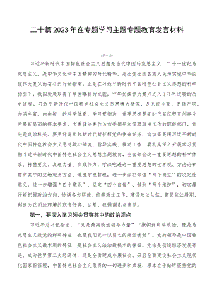 二十篇2023年在专题学习主题专题教育发言材料.docx