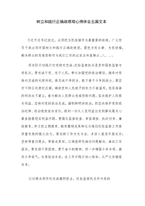 树立和践行正确政绩观心得体会五篇文本.docx