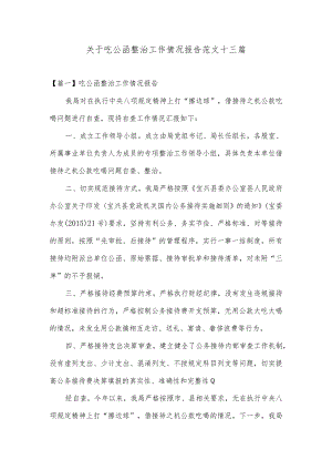 关于吃公函整治工作情况报告范文十三篇.docx