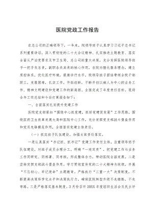 2023年医院党政工作报告.docx