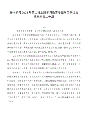 集体学习2023年第二批主题学习教育专题学习研讨交流材料共二十篇.docx
