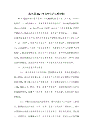 水务局2024年安全生产工作计划.docx