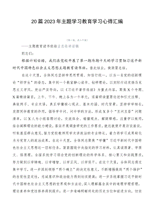 20篇2023年主题学习教育学习心得汇编.docx