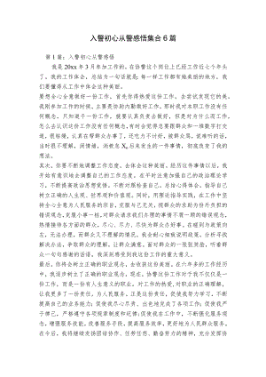 入警初心从警感悟集合6篇.docx