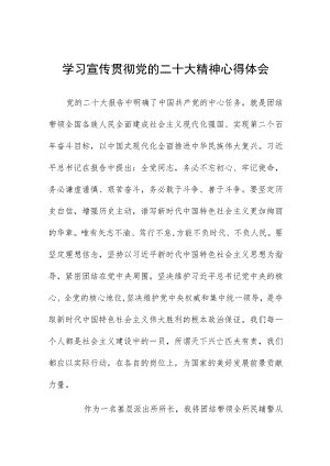 派出所所长学习宣传贯彻党的二十大精神心得感受五篇.docx