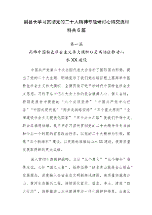 副县长学习贯彻党的二十大精神专题研讨心得交流材料共6篇.docx
