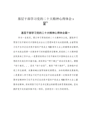 基层干部学习党的二十大精神心得体会3篇.docx