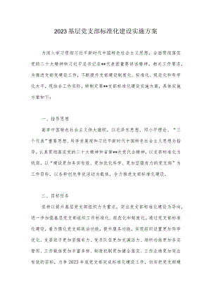2023基层党支部标准化建设实施方案.docx