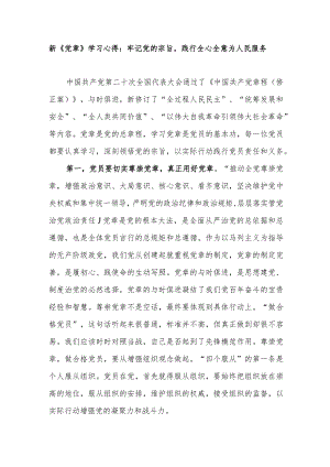 2022《中国共产党章程（修正案）》新党章学习心得体会感想.docx