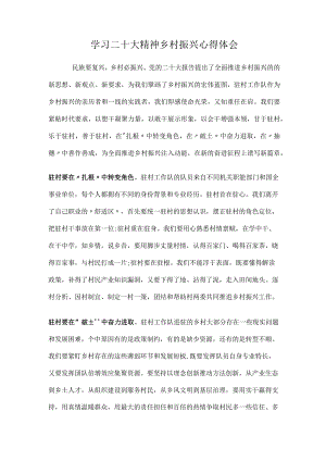 学习二十大精神乡村振兴心得体会.docx