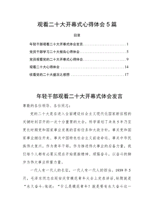 观看二十大开幕式心得体会党的二十大报告学习体会心得5篇.docx