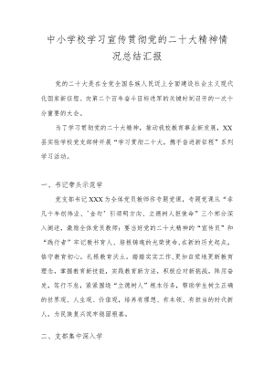 学校学习党的二十大精神情况总结汇编 七篇.docx
