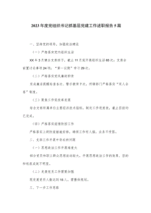 2023年度党组织书记抓基层党建工作述职报告5篇.docx