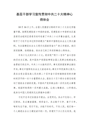 基层干部学习宣传贯彻中共二十大精神心得体会.docx