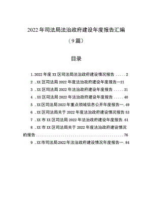 2022年司法局法治政府建设年度报告汇编（9篇）.docx