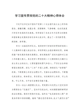 派出所民警学习宣传贯彻党的二十大精神心得感悟五篇.docx