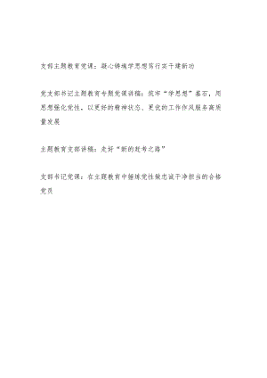 党支部书记2023年第二批“学思想、强党性、重实践、建新功“总要求党课讲稿4篇.docx