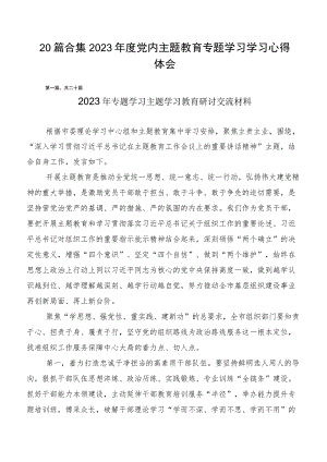 20篇合集2023年度党内主题教育专题学习学习心得体会.docx