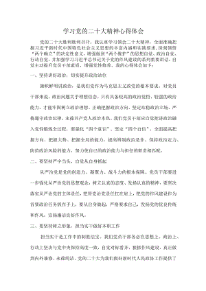 市区眼科医院基层党员干部组织学习党的二十大精神个人心得体会.docx
