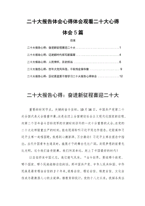 二十大报告心得体会观看二十大心得体会5篇.docx
